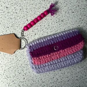 Colorful Crochet Keychain Wallet